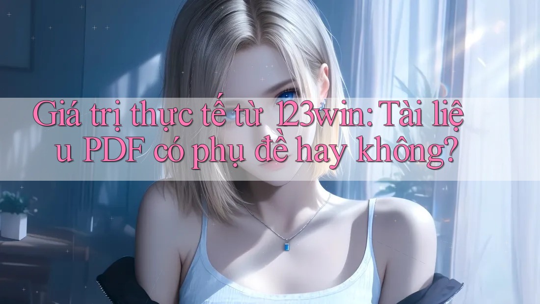 Giá trị thực tế từ 123win: Tài liệu PDF có phụ đề hay không? Giá trị thực tế từ 123win: Tài liệu PDF có phụ đề hay không?